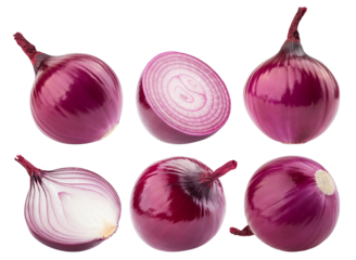 red onion isolated on white background, full depth of field