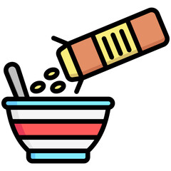 cereal, breakfast food courts vector icons for web design, app, banner, flyer and digital marketing.