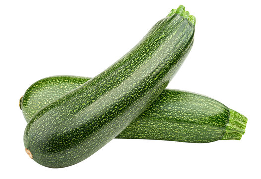 zucchini isolated on white background, full depth of field
