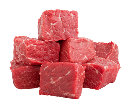 meat, beef, isolated on white background, full depth of field