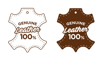 genuine leather 100% symbol - obrazy, fototapety, plakaty