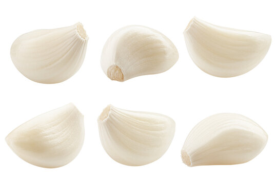 garlic, isolated on white background, full depth of field