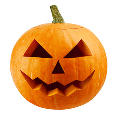 Halloween pumpkin isolated on white background, full depth of field