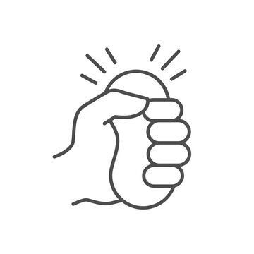 Squishy stress ball line icon