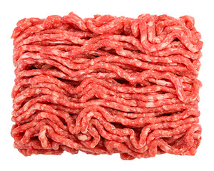 minced meat, pork, beef, forcemeat, isolated on white background, full depth of field