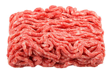 minced meat, pork, beef, forcemeat, isolated on white background, full depth of field