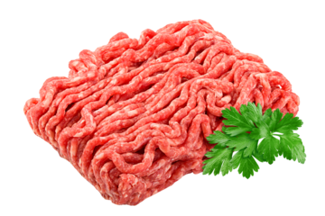 minced meat, pork, beef, forcemeat, isolated on white background, full depth of field