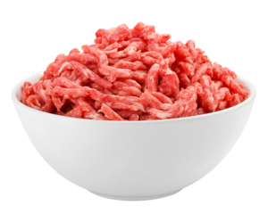 minced meat, pork, beef, forcemeat, isolated on white background, full depth of field