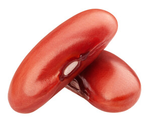 red kidney bean, isolated on white background, full depth of field