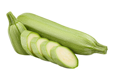 zucchini isolated on white background, full depth of field
