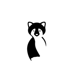 Flat vector illustration of a black panda with white spots for logos, icons or print