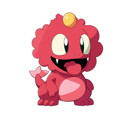 Flat vector illustration of cartoon baby dinosaur