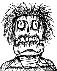 Skull monster portrait illustration