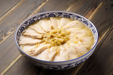 Sauerkraut and white meat, a local specialty dish in Northeast China
