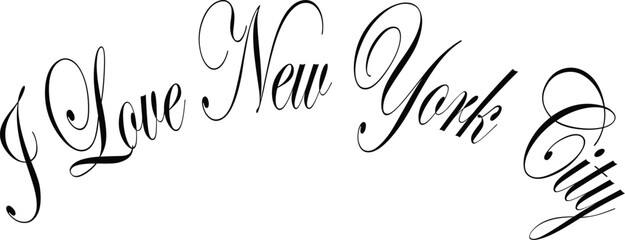 I Love New york City Text sign illustration on White backgraound