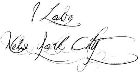 I Love New york City Text sign illustration on White backgraound - obrazy, fototapety, plakaty