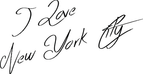 I Love New york City Text sign illustration on White backgraound