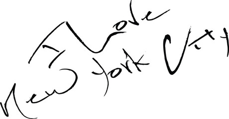 I Love New york City Text sign illustration on White backgraound