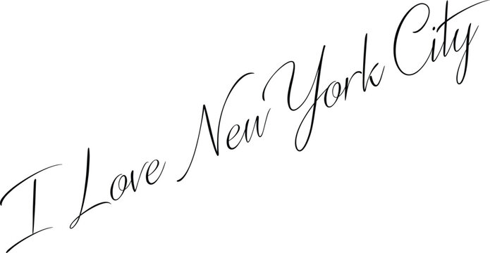 I Love New york City Text sign illustration on White backgraound