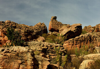 Unique red sandstone rock formations in the Cederberg in the Western Cape of South Africa