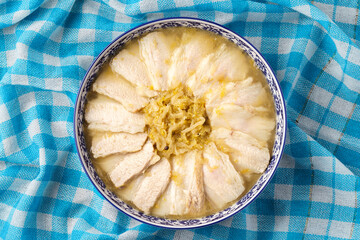 Sauerkraut and white meat, a local specialty dish in Northeast China