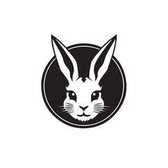 Fototapeta na wymiar Rabbit logo simple minimalist design, vector modern rabbit logo