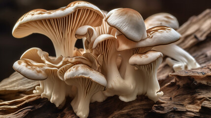Oyster Mushrooms. Generative ai - obrazy, fototapety, plakaty