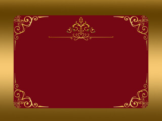Gold Decoration on the Red Background  for certificate