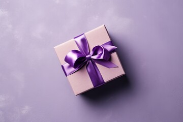 gift box with purple ribbon