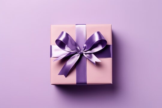 purple gift box with bow