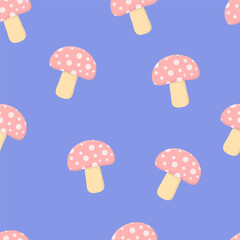 mushroom seamless pattern vector illustration