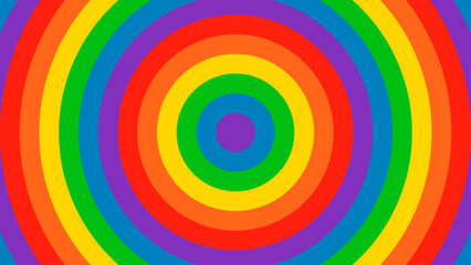 Background BG Abstract Rainbow Circular. Multicolored LGBT Pride Month. LGBTQ+ Colorful Radial Circle. Energy Power LGBTQIA Movement Circles.