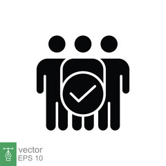 Eligible icon. Simple solid style. Able, adept, adequate, capable, people, group, business concept. Black silhouette, glyph symbol. Vector symbol illustration isolated on white background. EPS 10.