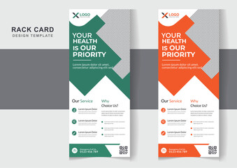 Health care rack card or dl flyer design editable templates