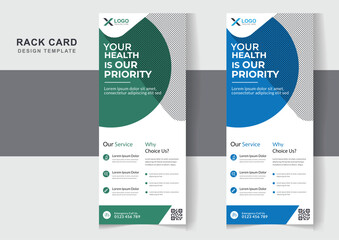 Health care rack card or dl flyer design editable templates