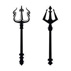 Trident set icon, logo isolated on white background © BLAZE