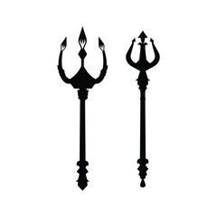 Trident set icon, logo isolated on white background