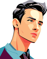 Face of young man stock vector. EPS-10