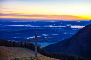 Rolgordijnen Summit Crosses © Videografic