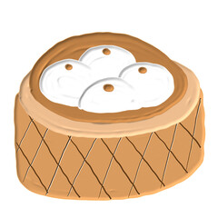 cute food with acrylic painting