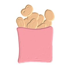 cute food with acrylic painting