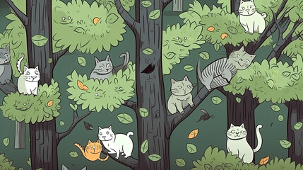 Seamless pattern of cute animal
