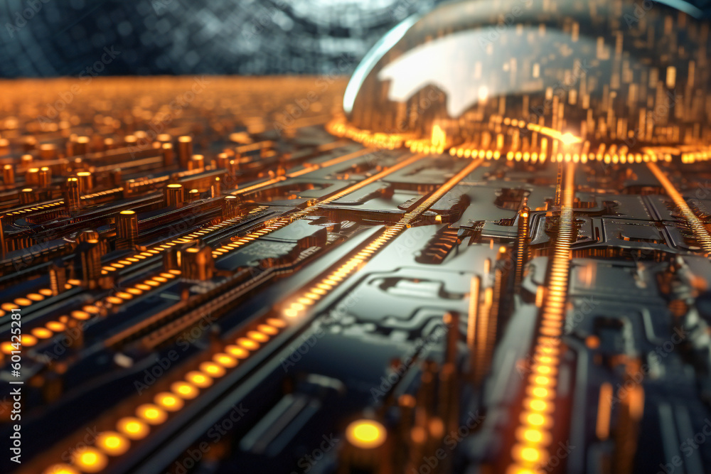 Aufkleber detailed generic abstract technology and engineering background illustration. created with generativ