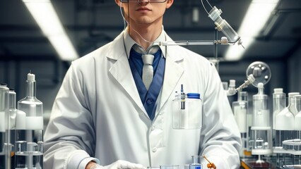 Doctor in a research laboratory. Generative AI
