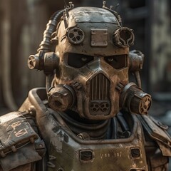 future soldier wearing suit of armor 