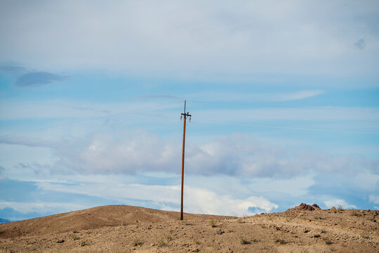 telegraph pole in the desert