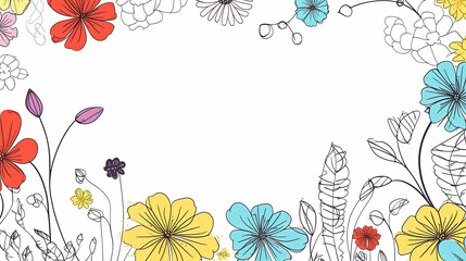 Obraz premium Simple blank postcard with a colorful flower