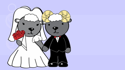 ram couple married cartoon background illustration in vector format