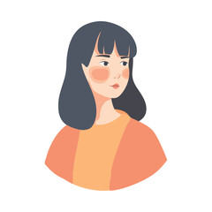 Young women smiling illustration design