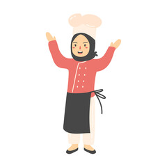moslem chef mascot logo character